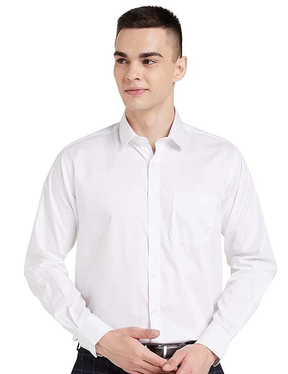 Symbol Men's Solid Cotton Formal Shirt | Plain | Full Sleeve - Regular Fit (Available in Plus Sizes) - Image 3