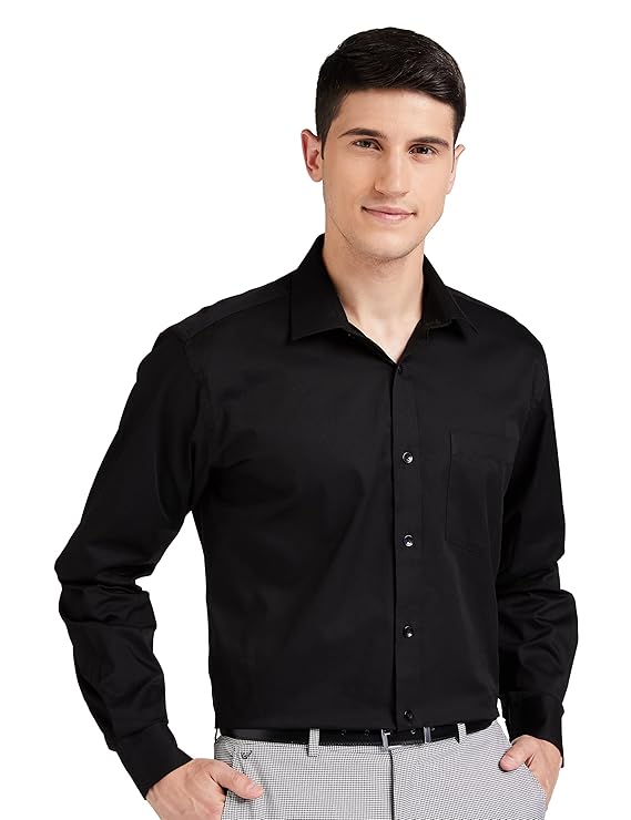 Symbol Men's Solid Cotton Formal Shirt | Plain | Full Sleeve - Regular Fit (Available in Plus Sizes)